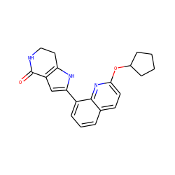 O=C1NCCc2[nH]c(-c3cccc4ccc(OC5CCCC5)nc34)cc21 ZINC000222393526