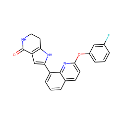 O=C1NCCc2[nH]c(-c3cccc4ccc(Oc5cccc(F)c5)nc34)cc21 ZINC000222353872