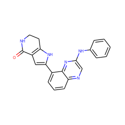 O=C1NCCc2[nH]c(-c3cccc4ncc(Nc5ccccc5)nc34)cc21 ZINC000222403833