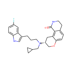 O=C1NCCc2ccc3c(c21)C[C@@H](N(CCCc1c[nH]c2ccc(F)cc12)CC1CC1)CO3 ZINC000034841819