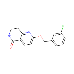 O=C1NCCc2nc(OCc3cccc(Cl)c3)ccc21 ZINC000142348254