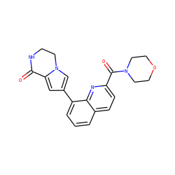 O=C1NCCn2cc(-c3cccc4ccc(C(=O)N5CCOCC5)nc34)cc21 ZINC000222241279