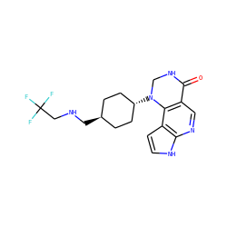 O=C1NCN([C@H]2CC[C@H](CNCC(F)(F)F)CC2)c2c1cnc1[nH]ccc21 ZINC001772644972