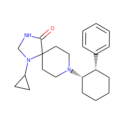 O=C1NCN(C2CC2)C12CCN([C@H]1CCCC[C@H]1c1ccccc1)CC2 ZINC000028564055