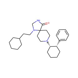 O=C1NCN(CCC2CCCCC2)C12CCN([C@H]1CCCC[C@H]1c1ccccc1)CC2 ZINC000013981801