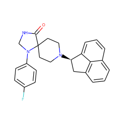 O=C1NCN(c2ccc(F)cc2)C12CCN([C@@H]1Cc3cccc4cccc1c34)CC2 ZINC000026402093