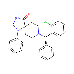 O=C1NCN(c2ccccc2)C12CCN([C@@H](c1ccccc1)c1ccccc1Cl)CC2 ZINC000028886140