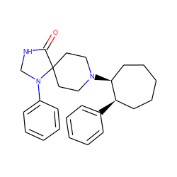 O=C1NCN(c2ccccc2)C12CCN([C@H]1CCCCC[C@H]1c1ccccc1)CC2 ZINC000028566738