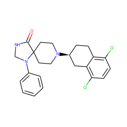 O=C1NCN(c2ccccc2)C12CCN([C@H]1CCc3c(Cl)ccc(Cl)c3C1)CC2 ZINC000013806826