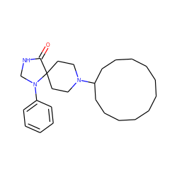 O=C1NCN(c2ccccc2)C12CCN(C1CCCCCCCCCCC1)CC2 ZINC000027894533