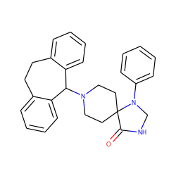 O=C1NCN(c2ccccc2)C12CCN(C1c3ccccc3CCc3ccccc31)CC2 ZINC000028886115