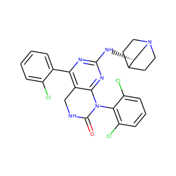 O=C1NCc2c(-c3ccccc3Cl)nc(N[C@@H]3CN4CCC3CC4)nc2N1c1c(Cl)cccc1Cl ZINC000014962982