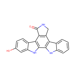 O=C1NCc2c1c1c3ccc(O)cc3[nH]c1c1[nH]c3ccccc3c21 ZINC000028472314