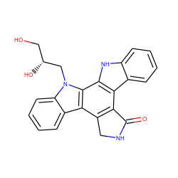 O=C1NCc2c1c1c3ccccc3[nH]c1c1c2c2ccccc2n1C[C@H](O)CO ZINC000029569795