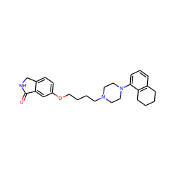 O=C1NCc2ccc(OCCCCN3CCN(c4cccc5c4CCCC5)CC3)cc21 ZINC000064548574