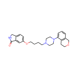 O=C1NCc2ccc(OCCCCN3CCN(c4cccc5c4CCOC5)CC3)cc21 ZINC000064540938