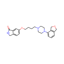 O=C1NCc2ccc(OCCCCN3CCN(c4cccc5c4COC5)CC3)cc21 ZINC000064548450