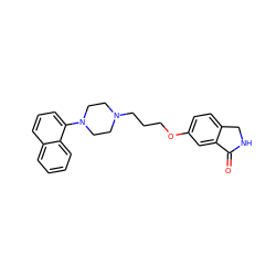 O=C1NCc2ccc(OCCCN3CCN(c4cccc5ccccc45)CC3)cc21 ZINC000064549008