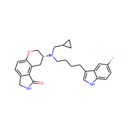 O=C1NCc2ccc3c(c21)C[C@@H](N(CCCCc1c[nH]c2ccc(F)cc12)CC1CC1)CO3 ZINC000045335611