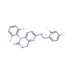 O=C1NCc2nc(NCc3ccc(F)cc3F)ccc2N1c1c(Cl)cccc1Cl ZINC000013587255