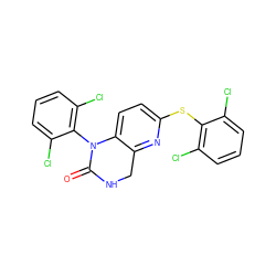 O=C1NCc2nc(Sc3c(Cl)cccc3Cl)ccc2N1c1c(Cl)cccc1Cl ZINC000013587240