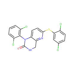 O=C1NCc2nc(Sc3cc(Cl)ccc3Cl)ccc2N1c1c(Cl)cccc1Cl ZINC000013587246