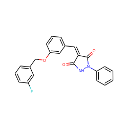 O=C1NN(c2ccccc2)C(=O)/C1=C/c1cccc(OCc2cccc(F)c2)c1 ZINC000006529800