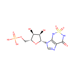 O=C1NS(=O)(=O)Nc2c1ncn2[C@@H]1O[C@H](COP(=O)(O)O)[C@@H](O)[C@H]1O ZINC000014979160