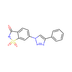 O=C1NS(=O)(=O)c2cc(-n3cc(-c4ccccc4)nn3)ccc21 ZINC000169309501
