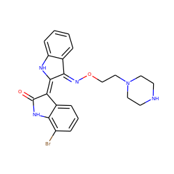 O=C1Nc2c(Br)cccc2/C1=C1/Nc2ccccc2/C1=N\OCCN1CCNCC1 ZINC001772641732