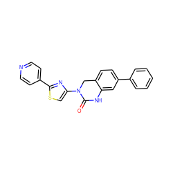 O=C1Nc2cc(-c3ccccc3)ccc2CN1c1csc(-c2ccncc2)n1 ZINC000014974682