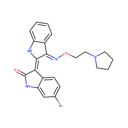 O=C1Nc2cc(Br)ccc2/C1=C1/Nc2ccccc2/C1=N\OCCN1CCCC1 ZINC000040424227