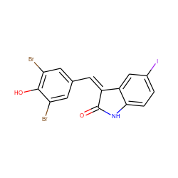 O=C1Nc2ccc(I)cc2/C1=C/c1cc(Br)c(O)c(Br)c1 ZINC000016052818