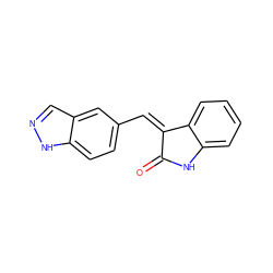 O=C1Nc2ccccc2/C1=C/c1ccc2[nH]ncc2c1 ZINC000096273709