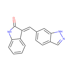 O=C1Nc2ccccc2/C1=C\c1ccc2cn[nH]c2c1 ZINC000096273692