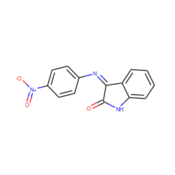 O=C1Nc2ccccc2/C1=N/c1ccc([N+](=O)[O-])cc1 ZINC000012620329