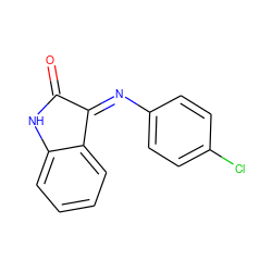 O=C1Nc2ccccc2/C1=N\c1ccc(Cl)cc1 ZINC000017858403