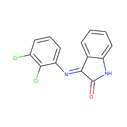 O=C1Nc2ccccc2/C1=N\c1cccc(Cl)c1Cl ZINC000013902723