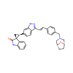 O=C1Nc2ccccc2[C@]12C[C@H]2c1ccc2c(/C=C/c3ccc(CN4C[C@@H]5CC[C@H](C4)O5)cc3)n[nH]c2c1 ZINC000144988755