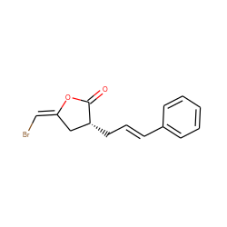 O=C1O/C(=C/Br)C[C@H]1C/C=C/c1ccccc1 ZINC000013580391