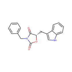 O=C1O[C@@H](Cc2c[nH]c3ccccc23)C(=O)N1Cc1ccccc1 ZINC000013740654