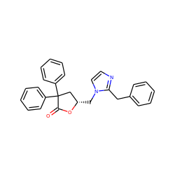 O=C1O[C@@H](Cn2ccnc2Cc2ccccc2)CC1(c1ccccc1)c1ccccc1 ZINC000013651106