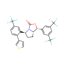 O=C1O[C@H](c2cc(C(F)(F)F)cc(C(F)(F)F)c2)[C@@H]2CC[C@@H](c3cc(C(F)(F)F)ccc3-c3ccsc3)N12 ZINC000169709044