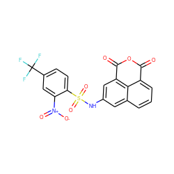 O=C1OC(=O)c2cc(NS(=O)(=O)c3ccc(C(F)(F)F)cc3[N+](=O)[O-])cc3cccc1c23 ZINC000095583419