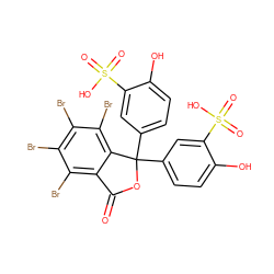 O=C1OC(c2ccc(O)c(S(=O)(=O)O)c2)(c2ccc(O)c(S(=O)(=O)O)c2)c2c(Br)c(Br)c(Br)c(Br)c21 ZINC000003831484