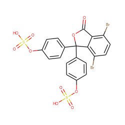 O=C1OC(c2ccc(OS(=O)(=O)O)cc2)(c2ccc(OS(=O)(=O)O)cc2)c2c(Br)ccc(Br)c21 ZINC000031706473