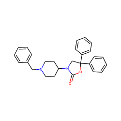 O=C1OC(c2ccccc2)(c2ccccc2)CN1C1CCN(Cc2ccccc2)CC1 ZINC000034802135