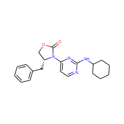 O=C1OC[C@@H](Cc2ccccc2)N1c1ccnc(NC2CCCCC2)n1 ZINC000142139705