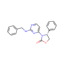 O=C1OC[C@@H](c2ccccc2)N1c1ccnc(NCc2ccccc2)n1 ZINC000142049931