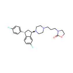 O=C1OCCN1CCCN1CCN([C@@H]2C[C@@H](c3ccc(F)cc3)c3ccc(F)cc32)CC1 ZINC000026378148